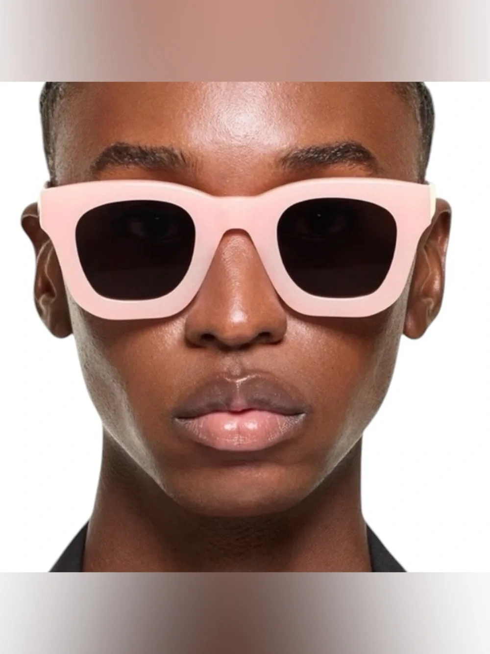 Strata Roadcase Pink Acetate Smoke Polarized Lens Rectangular Sunglasses W/Case